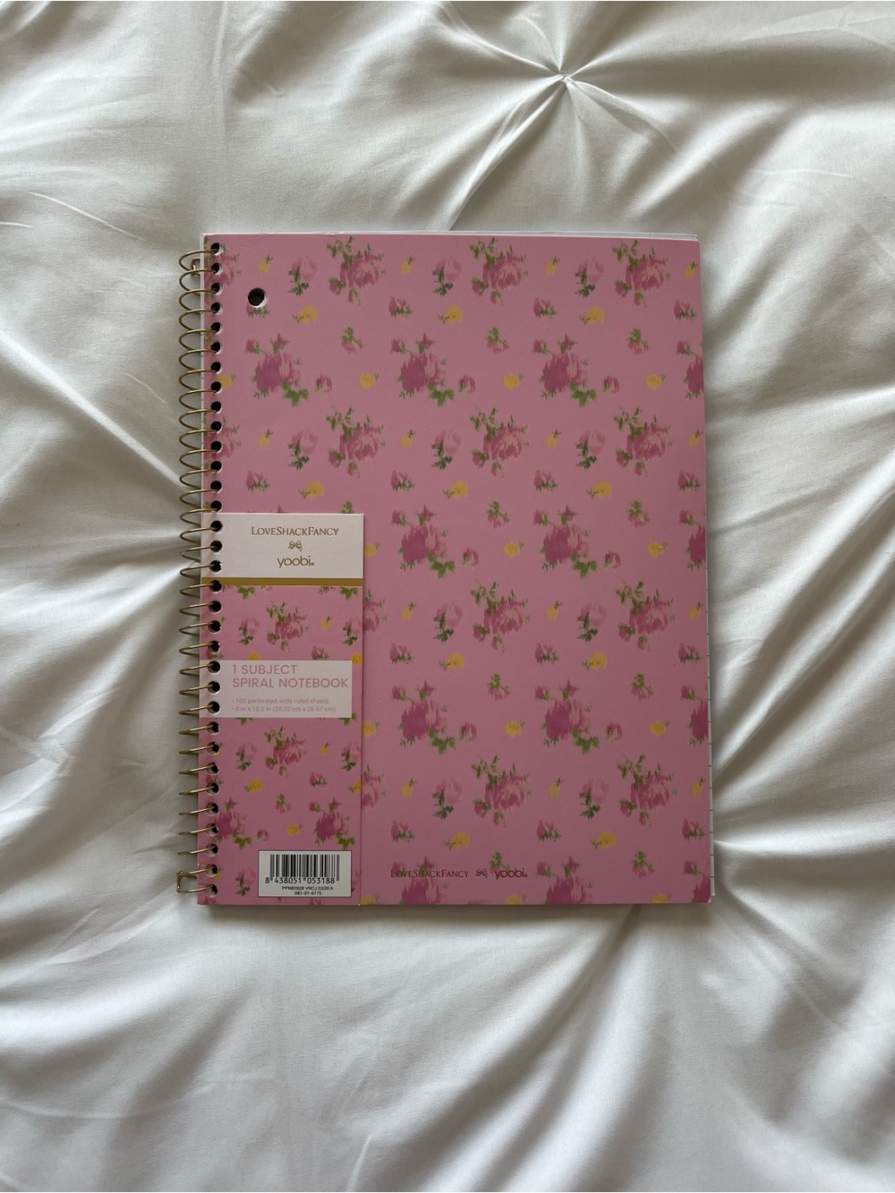 Love Shack Fancy Notebook Ibiza Sunset Ikat Rose Floral Wide Ruled Spiral School